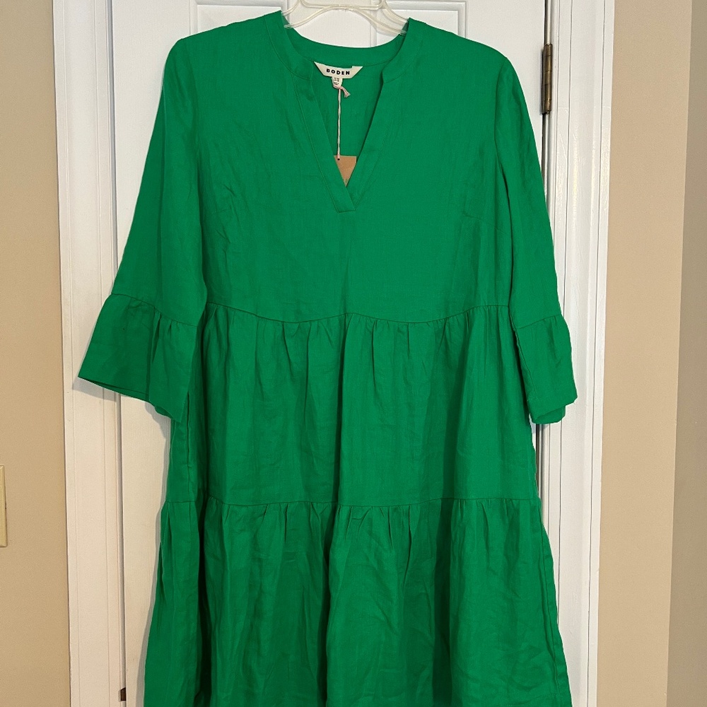 Boden Green Sophia Dress SZ 14